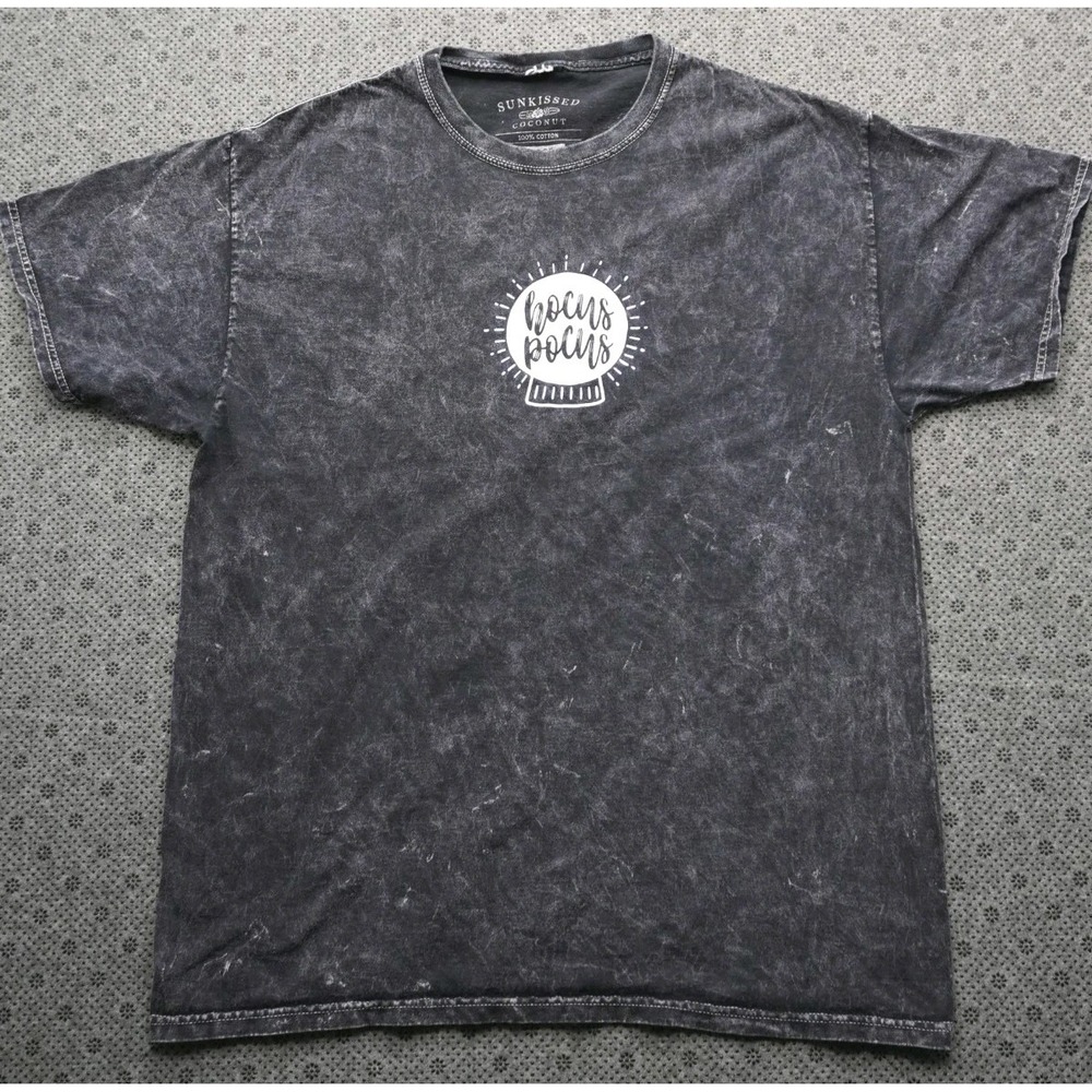Hocus Pocus Graphic Tee Sunkissed Coconut Mineral Wash Cotton Size L
